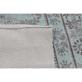 DKD Home Decor Alfombra Árabe Algodón Poliéster Azul Verde 180x120 cm 715 gsm Colección Sans Pasley (2 Unidades)