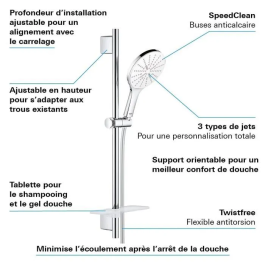 Grohe GRO4005176486517 Set de ducha 3 chorros con barra