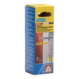 Rapid Taco de expansión metálico Ø11x80 tornillo m5x89, resistencia 40 kg, para pladur, yeso y paredes huecas, grosor 32-45mm, bolsa 10 unid