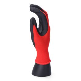 Guantes de Trabajo EDM Rojo Licra Nitrilo Táctil Industriales