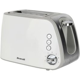 Brandt T02T1050W Tostadora de 2 ranuras, 7 niveles de potencia, con Cajón recogemigas, Color Blanco