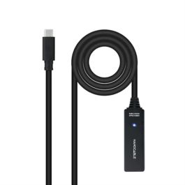 Nanocable 10.01.1311 Cable Alargador USB-C 3.2 Gen1 con Amplificador Activo, Macho-Hembra, 5m, Negro, 5 Gbps (No vídeo)