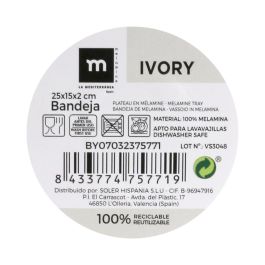 La Mediterranea Bandeja Melamina Ivory 25 x 15 x 2 cm (12 Unidades)