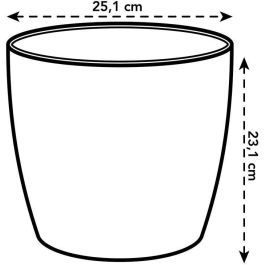 Elho 5642322542541 Juego de 2 Maceteros Redondos Bruselas 17 L - Ø 25,1 x Al 23,2 cm - Negro