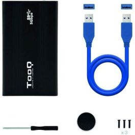 TOOQ Caja Externa TQE-2524B para HDD/SSD 2.5" USB 3.0 hasta 5Gbps, compatible con SATA I/II/III, Windows/MacOS/Linux