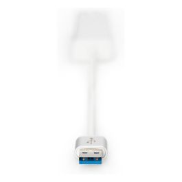 DIGITUS Adaptador USB-Hub 3 Puertos USB 3.0 + 1 Puerto LAN Gigabit Ethernet Plata Blanco