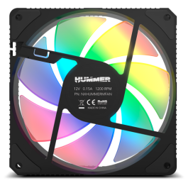 NOX NXHUMMERMFAN Ventilador 120mm ARGB Espejo Infinito 1200 RPM Hidráulico 35.5 CFM Silencioso 23 dB