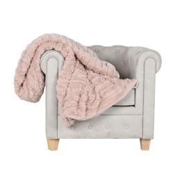 Manta Urban DKD Home Decor Rosa Palo 240 x 1 x 220 cm