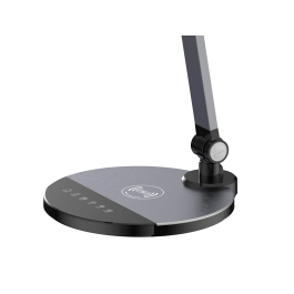 Q-connect Lámpara Escritorio LED 9W 600 LM Táctil 3 Niveles Blanca Cabeza Brazo Orientable Inalámbrica Negro