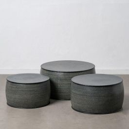 Mesa auxiliar 66 x 66 x 34,5 cm Negro Aluminio (3 Unidades) Precio: 315.59000022. SKU: S8802696