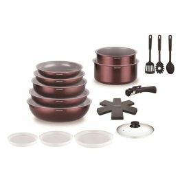 Arthur Martin AM2503 ART3508510693073 Batería de Cocina de Aluminio 18 Piezas con Mango Extraíble, Apta para Inducción y Todas las Fuentes de Calor