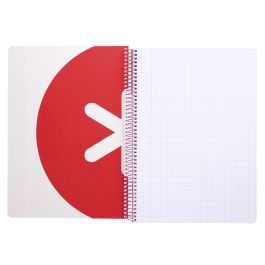 Cuaderno Espiral Liderpapel A4 Micro Antartik Tapa Dura 80H 100 gr Cuadro 5 mm Sin Banda4 Taladros Color Frambuesa