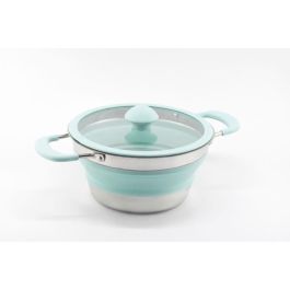 Cazuela Retráctil de Silicona con Tapa de Vidrio, 20cm - Apta para Horno (hasta 200°C) y Placas (excepto Inducción) Cazuela Retráctil de Silicona con Tapa de Vidrio, 20cm - Apta para Horno (hasta 200°C) y Placas (excepto Inducción)