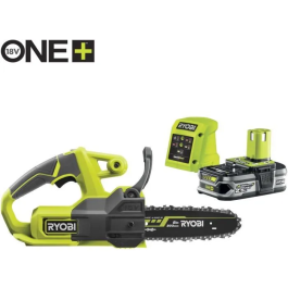 Ryobi RYO4892210203946 Motosierra Inalámbrica Compacta 18V ONE+, Guía 20 cm, con Batería 2.5Ah y Cargador 1.5A