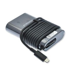 Dell Adaptador de corriente AC 65W 19.5V con conector de 3 pines y puerto USB Tipo C compatible con cable de alimentación C6