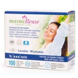 MASMI Compresa de Tela Lavable Noche con Alas, Algodón Ecológico Certificado GOTS, Máxima Absorción Hipoalergénica Precio: 11.78999952. SKU: B1FHHXYXDH