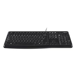 Logitech K120 Teclado USB con Cable, Diseño Duradero para Uso Escolar/Oficina, Teclas Resistentes a Limpieza y Desinfección, Caracteres Claros