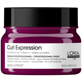 L'Oreal Professionnel, Serie Expert Curl Expression, Glicerina 2,5% + Urea H + Semilla de Hibisco, Mascarilla crema de tratamiento capilar, Hidratación intensa, 250 ml Precio: 41.94999941. SKU: B16F5YX6CJ