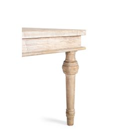 GINER Y COLOMER Mesa de Comedor Madera Maciza de Mango 240 cm Tapizaje Geométrico