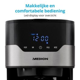 Medion MD 18458 Cafetera de Filtro Programable con Jarra Isotérmica 900W 1,2 L