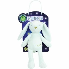 JEMINI Luminou Conejo blanco Peluche natural luminoso que funciona sin batería +/- 20 cm