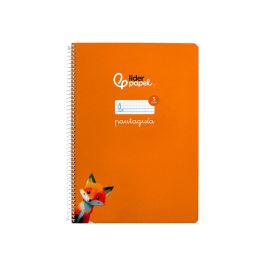 Cuaderno Espiral Liderpapel Din A4 Pautaguia Tapa Dura 80H 90 gr Cuadro Pautado 5 mm Color Naranja 5 unidades