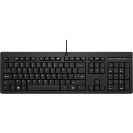 HP 125 Teclado USB con Cable Ergonómico, Diseñado para Productividad Diaria en Todos los Países de la UE