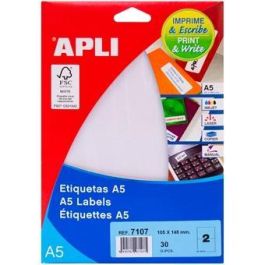 Apli C-Rectos 2 X 15H Etiquetas Adhesivas 105x148 mm Blanco Cantos Rectos Manual-Impresión Inkjet Láser Precio: 2.8900003. SKU: B1JYQQSHSD