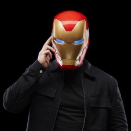 Casco electrónico Iron Man, con efectos de luz, juguete de cosplay coleccionable premium para adultos, serie Marvel Legends