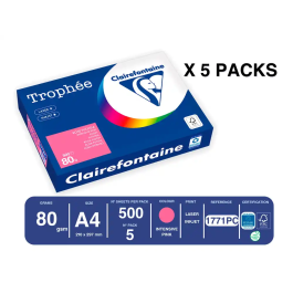 Trophee Papel Color A4 80gr Rosa Fucsia Intenso Paquete 500 Hojas