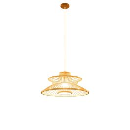 DKD Home Decor Lámpara Techo Urban Marron Claro Bambu 50 x 22 x 50 cm Hecho a Mano