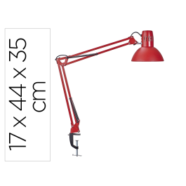 Maul Lámpara de escritorio metal doble brazo 57W cabezal orientable pinza roja Precio: 28.49999999. SKU: B16R9MN3DK