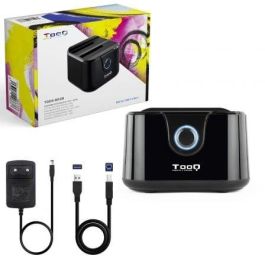 TooQ TQDS-802 Dock Station para 2 Discos Duros SATA 2.5 y 3.5 pulgadas, USB 3.0 (5 Gbit/s), Función Clonación OTB, Negro