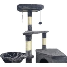 SWIFTY Árbol para gatos - 55 x 40 x 138 cm - Gris oscuro - 3 plataformas, 1 percha, 1 nicho, postes rascadores SWIFTY Árbol para gatos - 55 x 40 x 138 cm - Gris oscuro - 3 plataformas, 1 percha, 1 nicho, postes rascadores