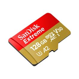 SanDisk Tarjeta de Memoria MicroSDXC Extreme 128GB UHS-I U3 A2 V30 190MB/s para Vídeo 4K UHD y Apps