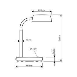 Lampara De Escritorio Maul Led Abby Color Negro 155x320x155 mm