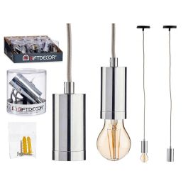 Lampara Colgante Acero Plata Giftdecor 10CM (12 Unidades) Lampara Colgante Acero Plata Giftdecor 10CM (12 Unidades)
