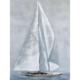 DKD Home Decor Cuadro Mediterraneo Turquesa Blanco Lienzo MDF 2 Unidades 4.5 x 160 x 80 cm