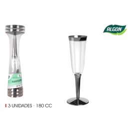 Algon Set 3 Copas de Cava Pie de Boca Plata 180 cc 7 x 7 x 21 cm (36 Unidades) Precio: 32.49999984. SKU: B18XW8GBL6