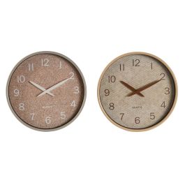 Reloj Pared Scandi DKD Home Decor Natural Marron 4.7 x 30 x 30 cm (2 Unidades)