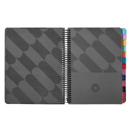 Agenda Espiral Antartik Pattern A5+ 2025 Dia Pagina Color Negro Papel 80 gr