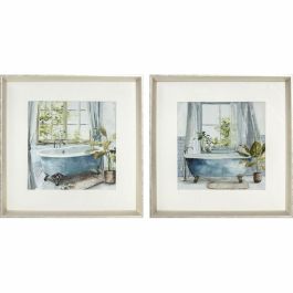 Cuadro Tradicional DKD Home Decor Azul Beige 2.3 x 32 x 32 cm (2 Unidades) Precio: 26.49999946. SKU: B1E7P2GPLQ
