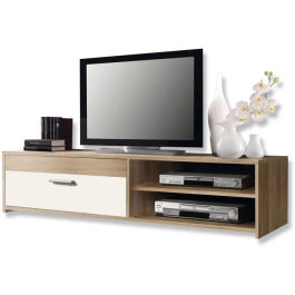 Mueble TV PILVI 120 cm Roble / Blanco Mueble de Madera Aglomerada Precio: 85.95000018. SKU: B1CZSKM6LM