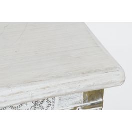 DKD Home Decor Mesa Centro Estilo Indio Blanco Dorado 115 x 60 x 45 cm