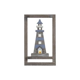 DKD Home Decor Decoración de Pared Atlantico Azul Blanco 8 x 50 x 30 cm (2 Unidades) Led Mdf