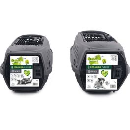 M.PETS PET6953182725855 Jaula de Transporte para Gatos ECO GIRO de Plástico Talla S Gris