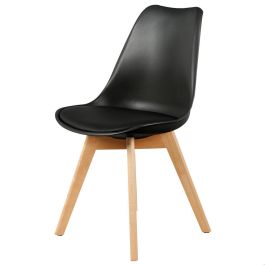 Home Deco Factory Silla COPENHAGUE Acolchada Negra Diseño Escandinavo Patas Madera Haya 49x58x81.5cm Precio: 53.8899999. SKU: B14NFDHMC8