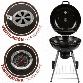 Aktive Barbacoa de carbón redonda con tapa 57x86 cm Aktive Barbacoa de carbón redonda con tapa 57x86 cm