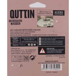 Set de 3 moldes para repostería cuadrados con asa Quttin (24 Unidades) Set de 3 moldes para repostería cuadrados con asa Quttin (24 Unidades)