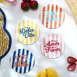 Home Deco Factory Juego de 4 Posavasos Dolce Vita diámetro 10 cm